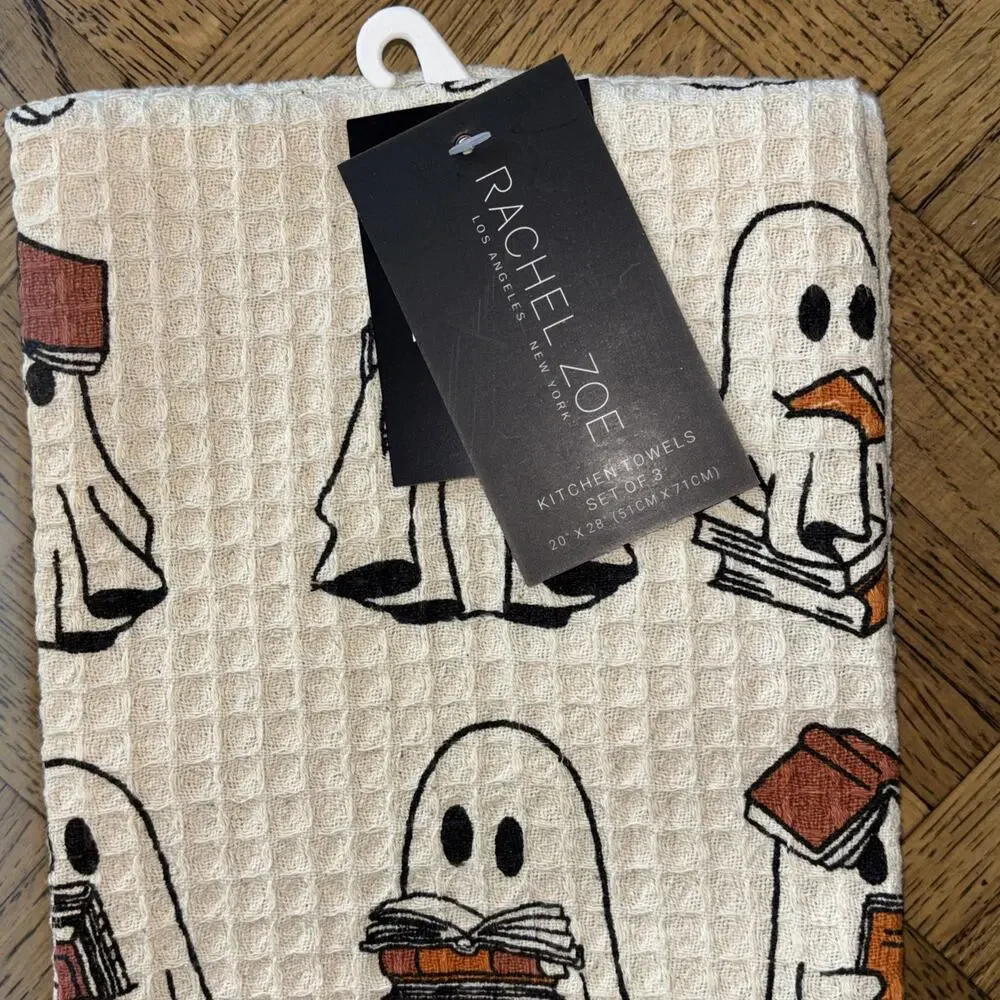 Halloween Kitchen Towels Set of 3 Ghosts Reading Books 20